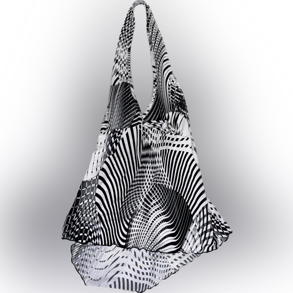 Sold Stylish Black and White Halter Top